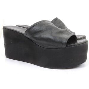 Baldi London Made in Italy Size 9  (40) Black Vegan Leather Slide Platform Goth